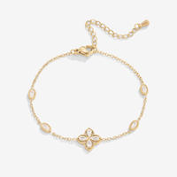 Kristall-Armband vierblättriges Kleeblatt