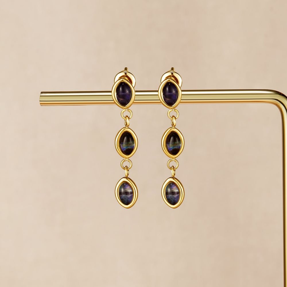 Golden Iridescent Pearl Drop Earrings - Beautiful Earth Boutique