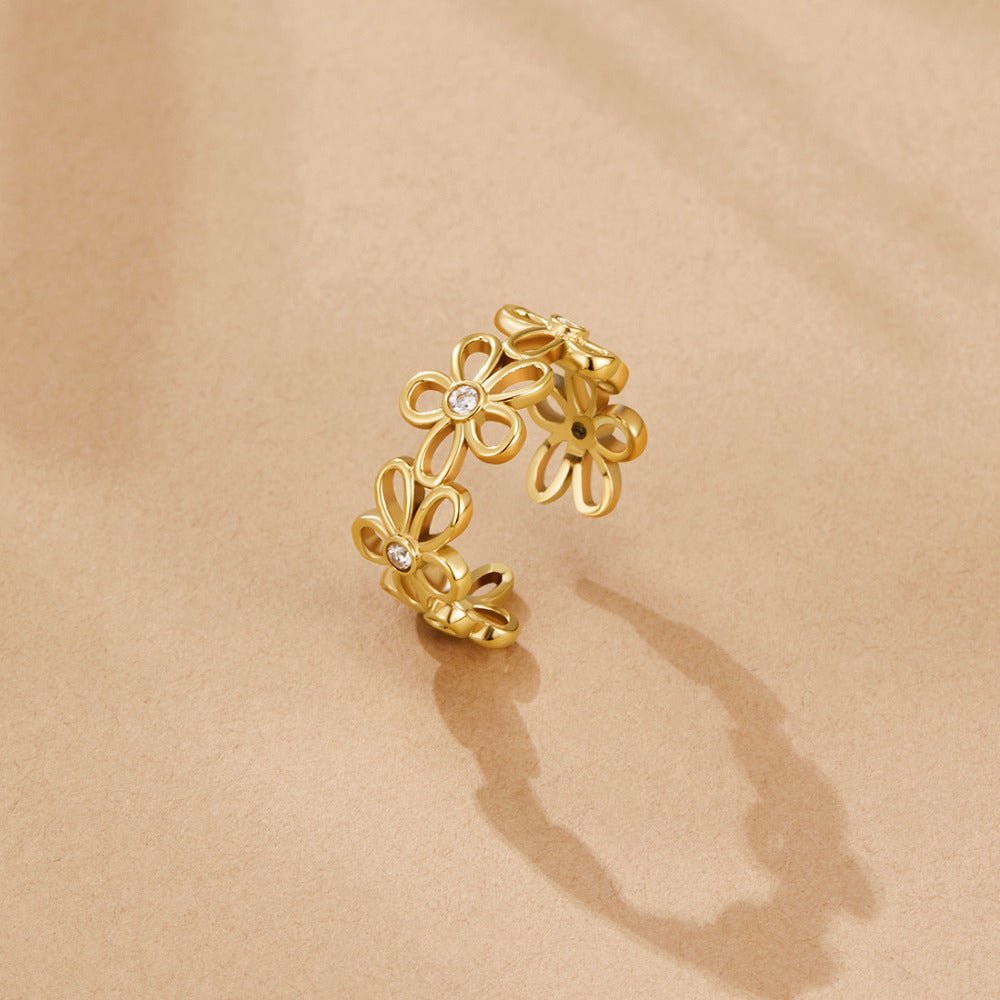 Golden Wildflower Infinity Ring - Beautiful Earth Boutique