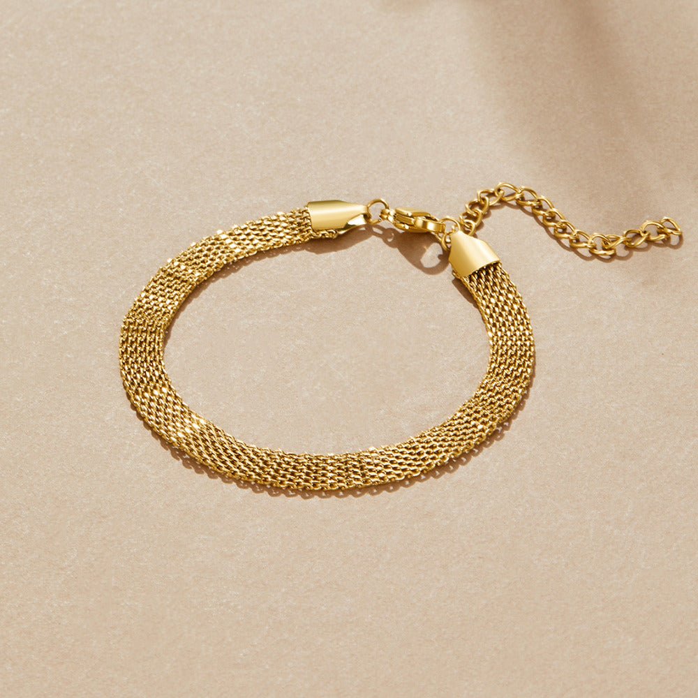 Molly Gold Mesh Chain Bracelet - Beautiful Earth Boutique