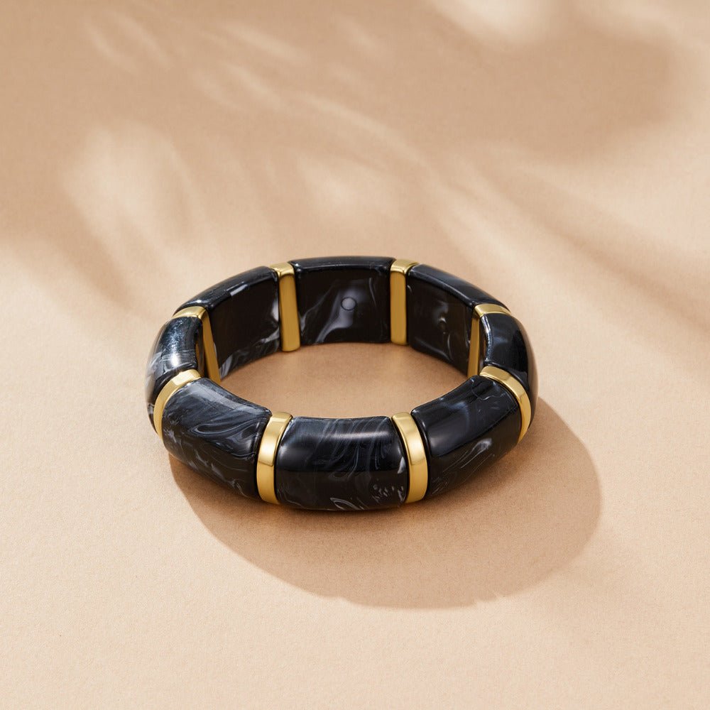 Sabina Black Marbled Bracelet - Beautiful Earth Boutique