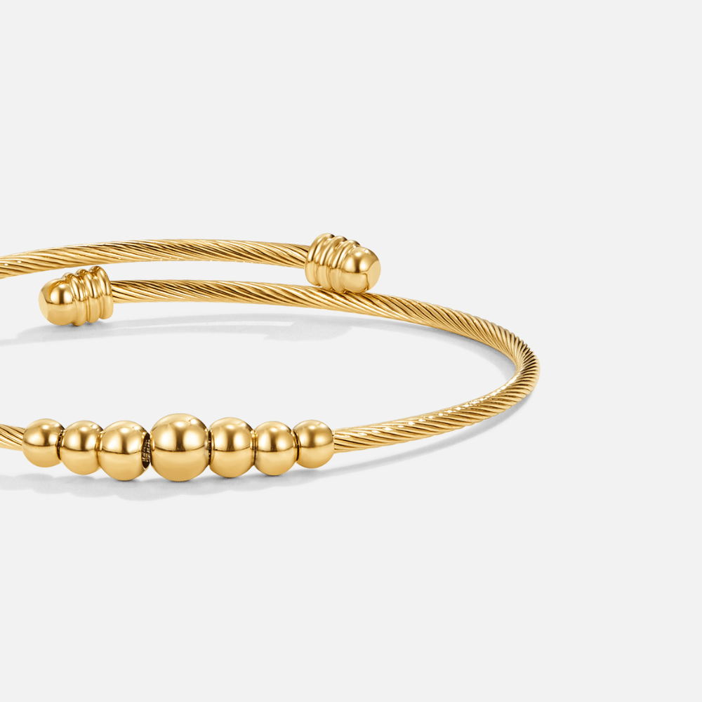 Yuri Gold Bead Bangle - Beautiful Earth Boutique