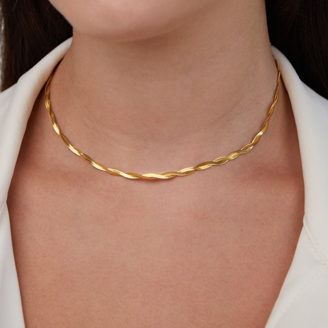 Chiara Twist Snake Chain Necklace - Beautiful Earth Boutique