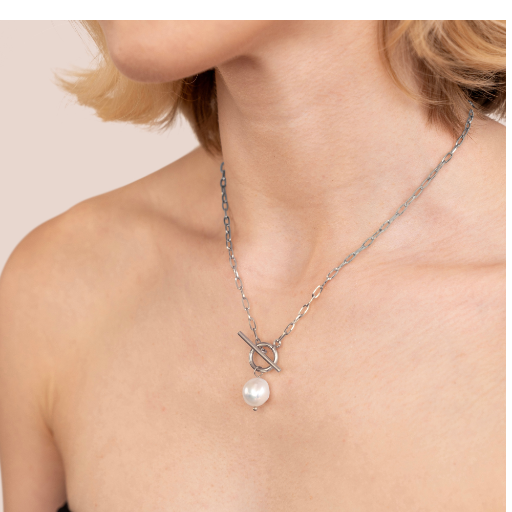 Eva Freshwater Pearl Silver Necklace