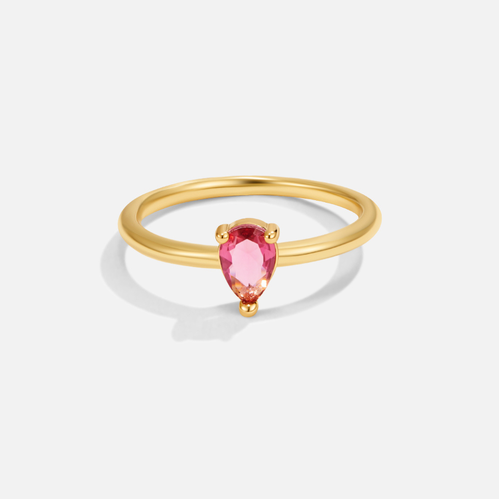 Birthstone Teardrop Ring