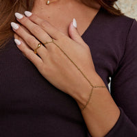 18K Gold Hand Chain Bracelet - Beautiful Earth Boutique