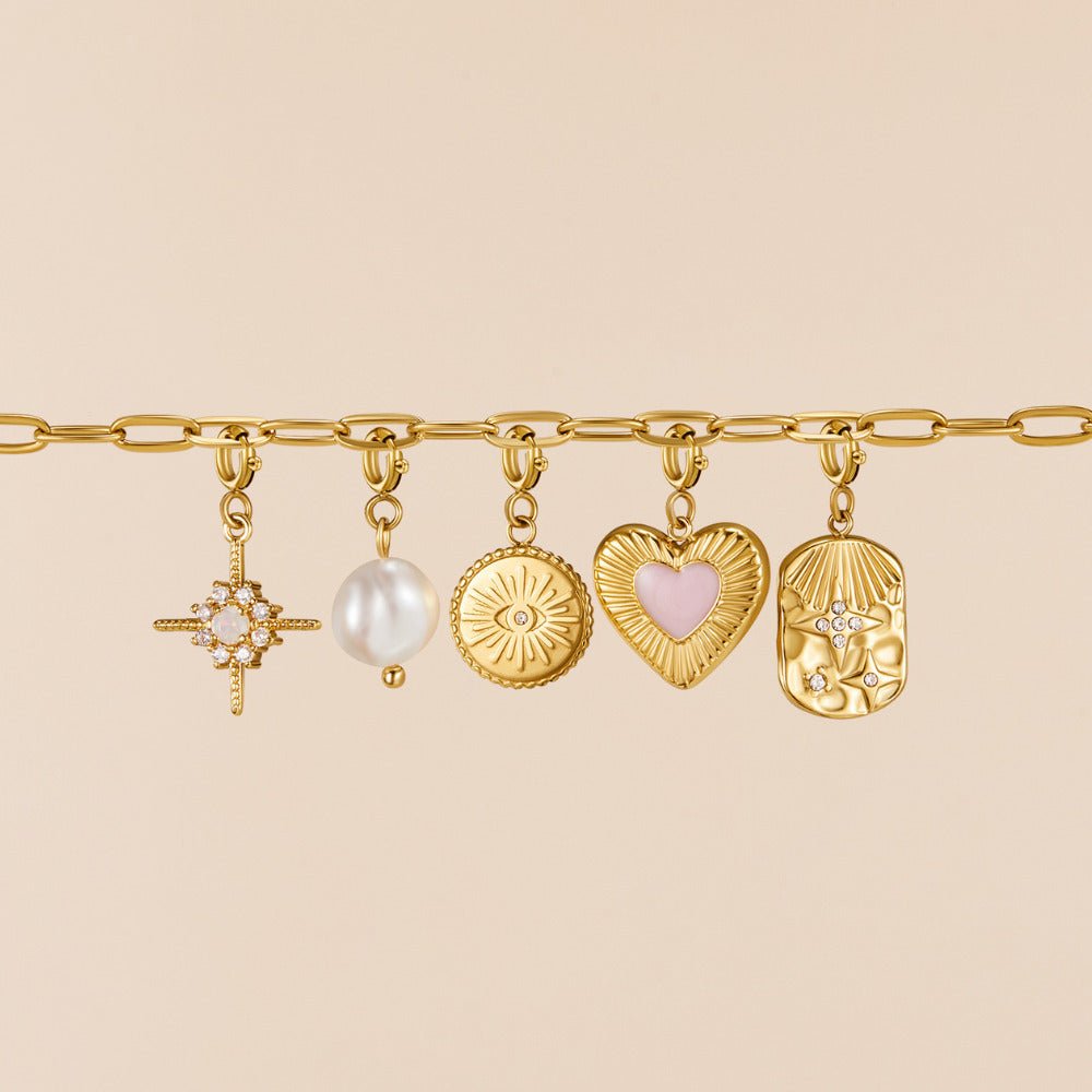 18K Gold Paperclip Charm Bracelet - Beautiful Earth Boutique