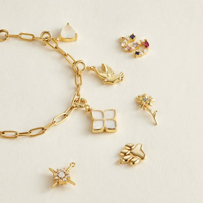 18K Gold Paperclip Charm Bracelet - Beautiful Earth Boutique