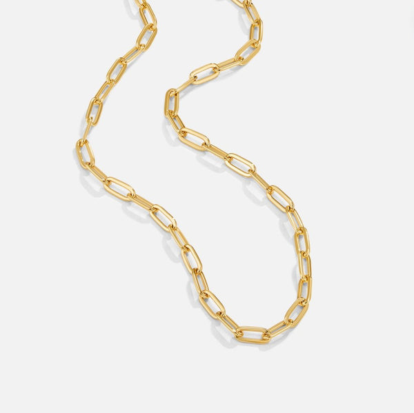 18K Gold Paperclip Charm-Halskette