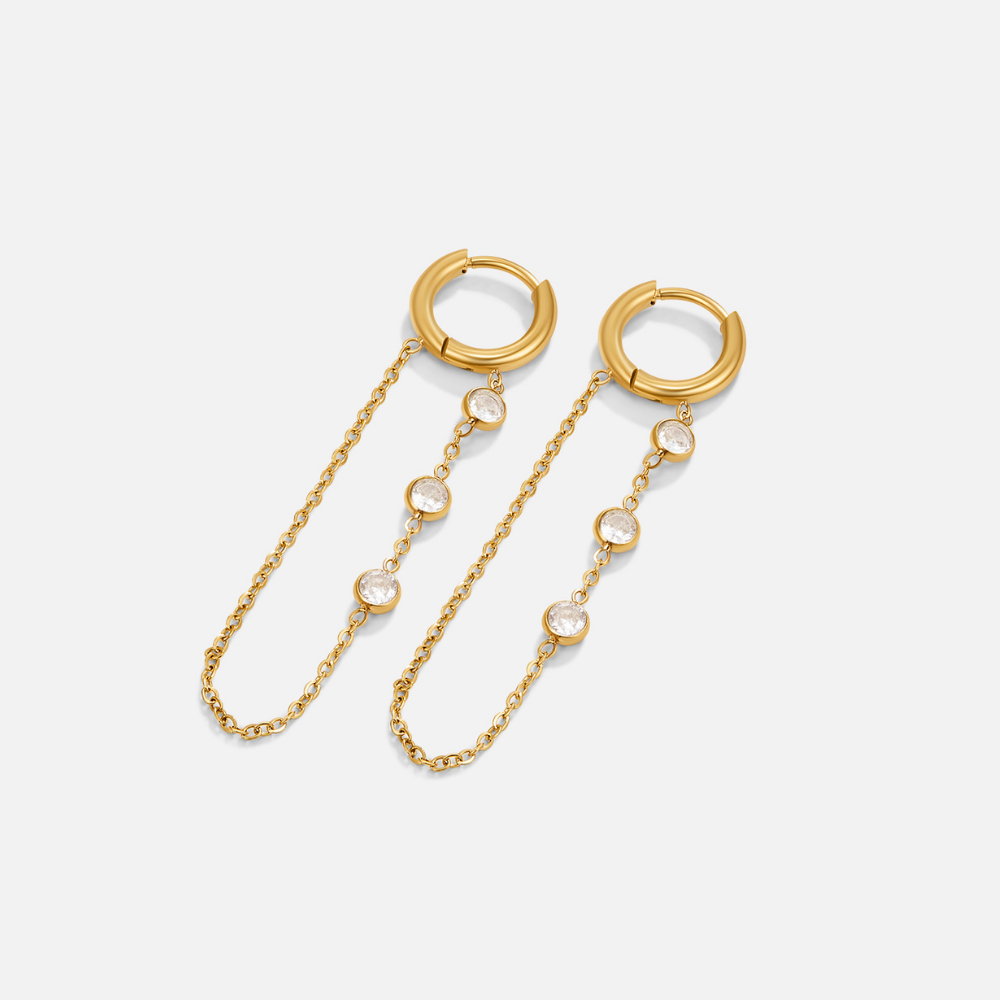 Kira Crystal Drop Hoop Earrings