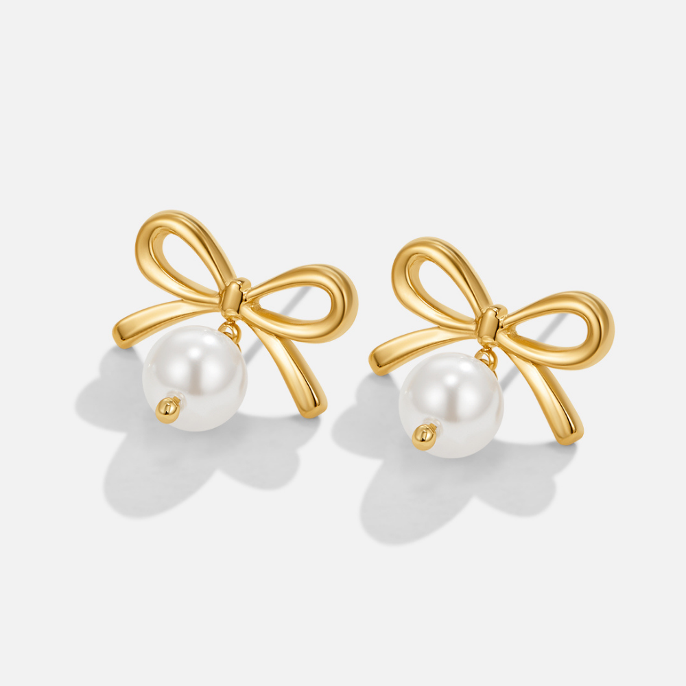 Laila Bow Pearl Earrings