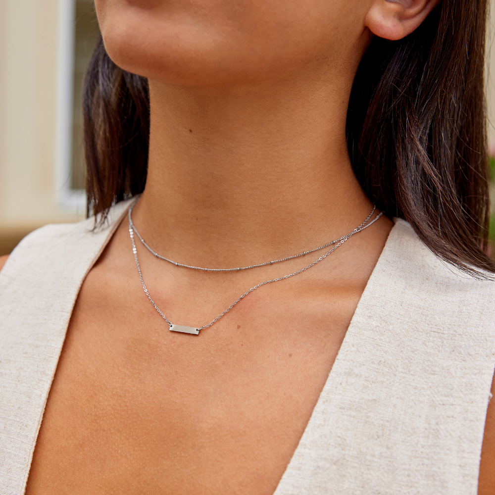 Rina Silver Bar Necklace