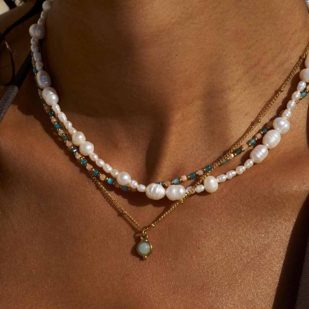 Aquamarine Gold Necklace