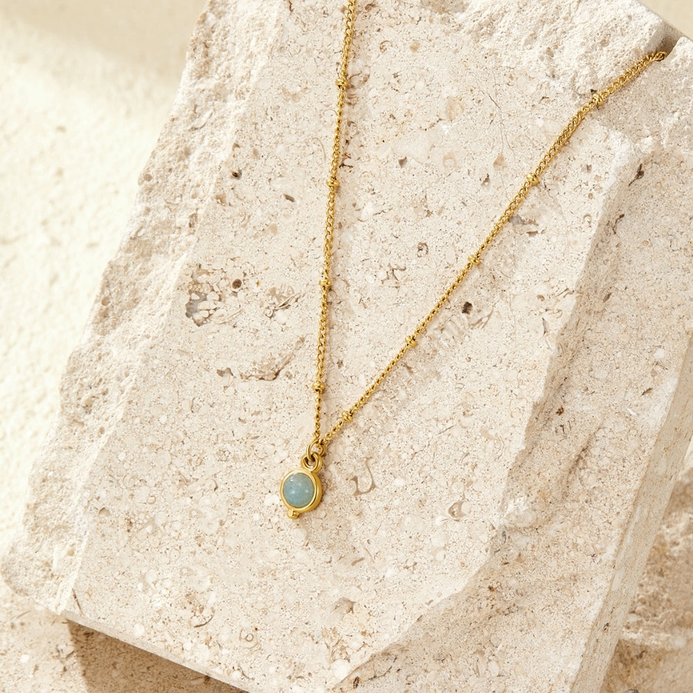 Aquamarine Gold Necklace