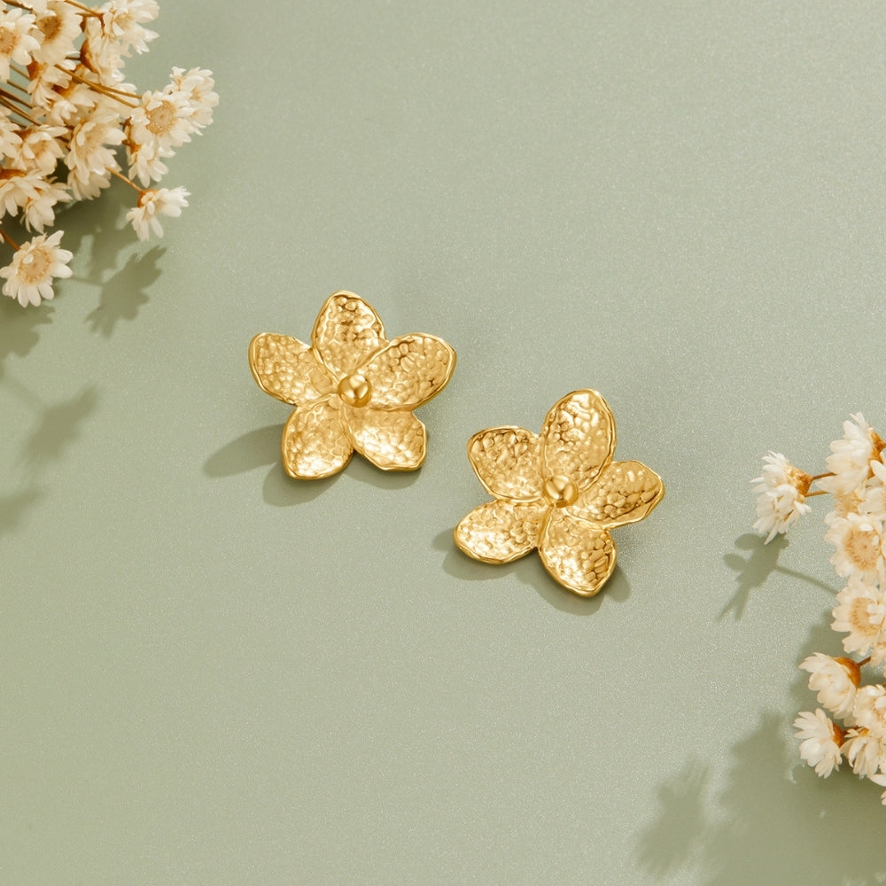 Blooming Gold Flower Earrings