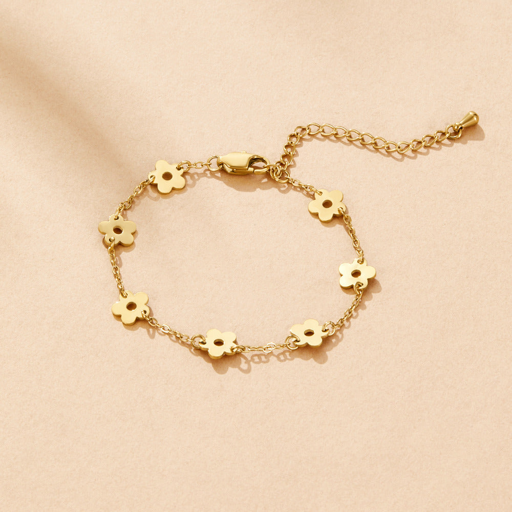 Golden Petal Link Bracelet