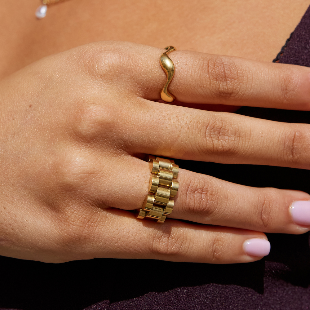 Chunky Gold Chain Ring