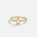 Weißer Sakura-Ring Gold