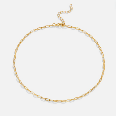 18K Gold Paperclip Charm Necklace