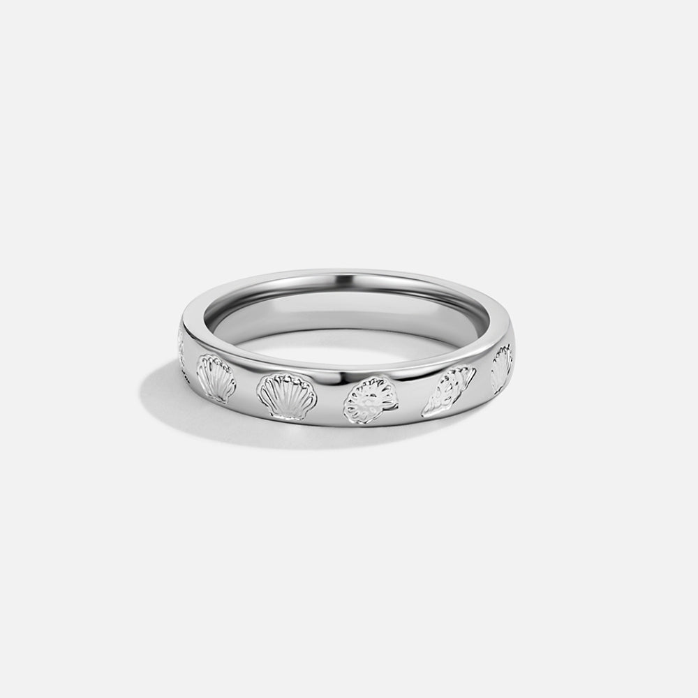 Weißer Sakura-Ring Gold
