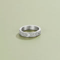 Silver Sculpted Flower Band Ring