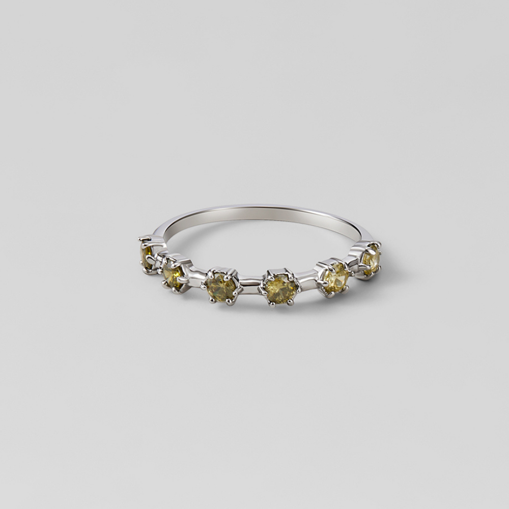 Silver Solana Crystal Ring