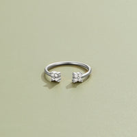 Twin Petal Silver Ring