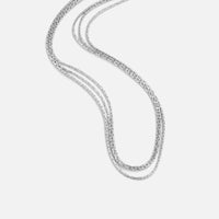 Vina Silver Multi Layered Chain Necklace