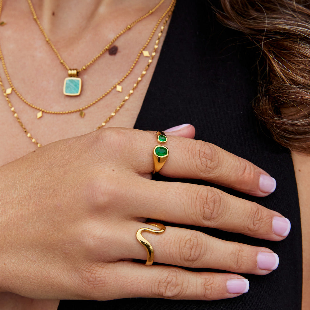 Vintage Green Emerald Wrap Ring - Beautiful Earth Boutique