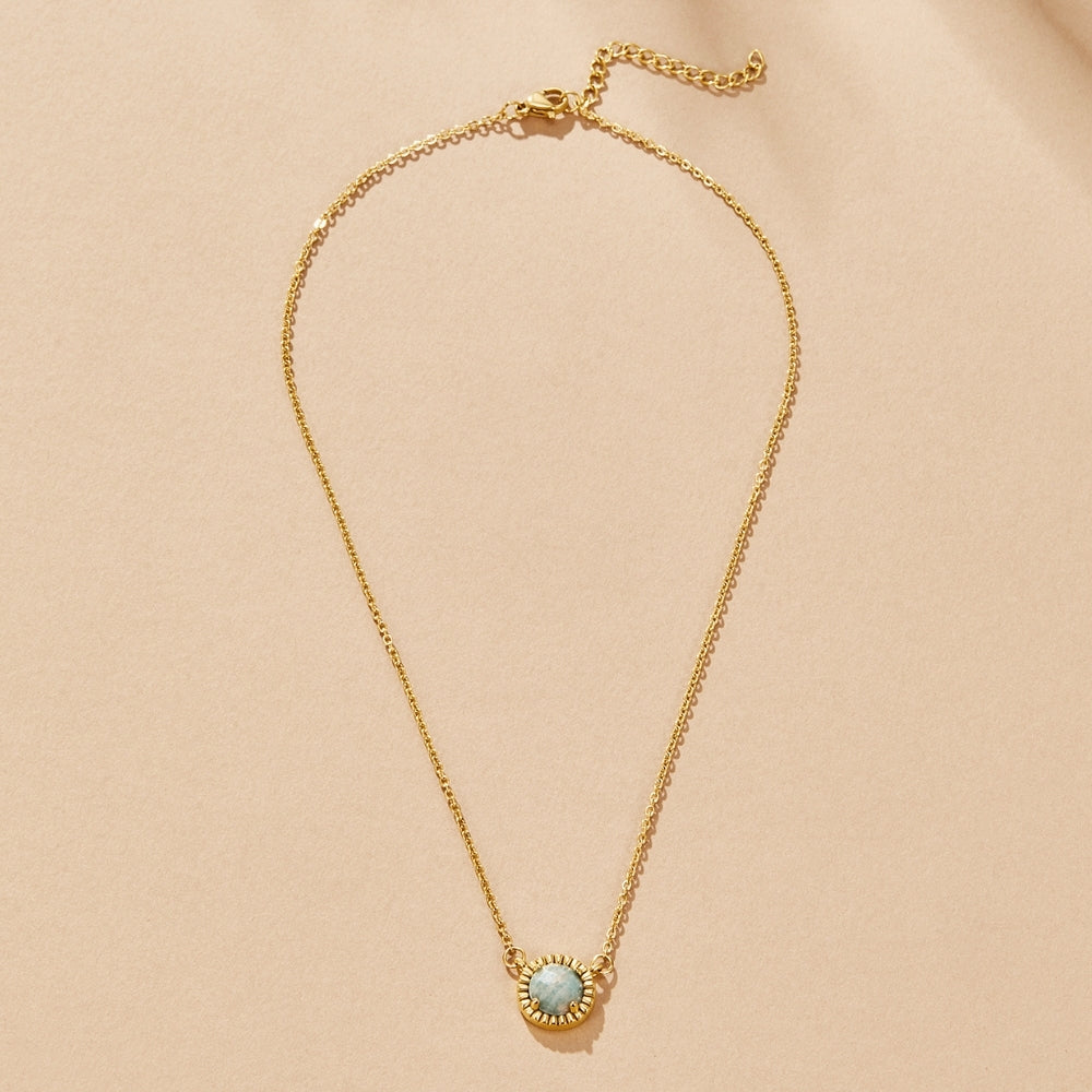 Vintage Round Amazonite Necklace - Beautiful Earth Boutique