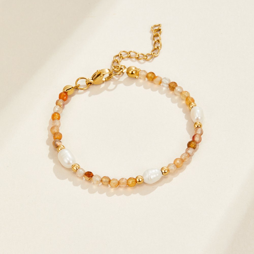 Agate & Pearl Bead Bracelet - Beautiful Earth Boutique