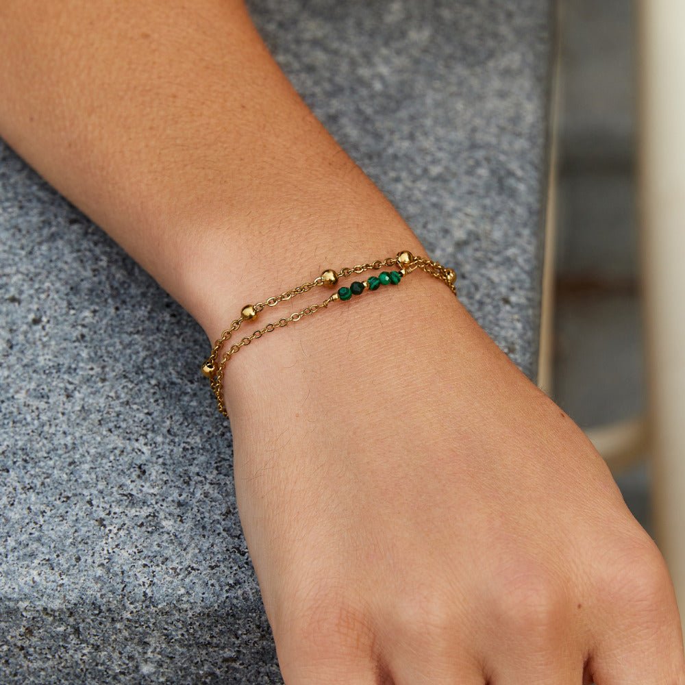 Alfa Green Malachite Bead Bracelet - Beautiful Earth Boutique