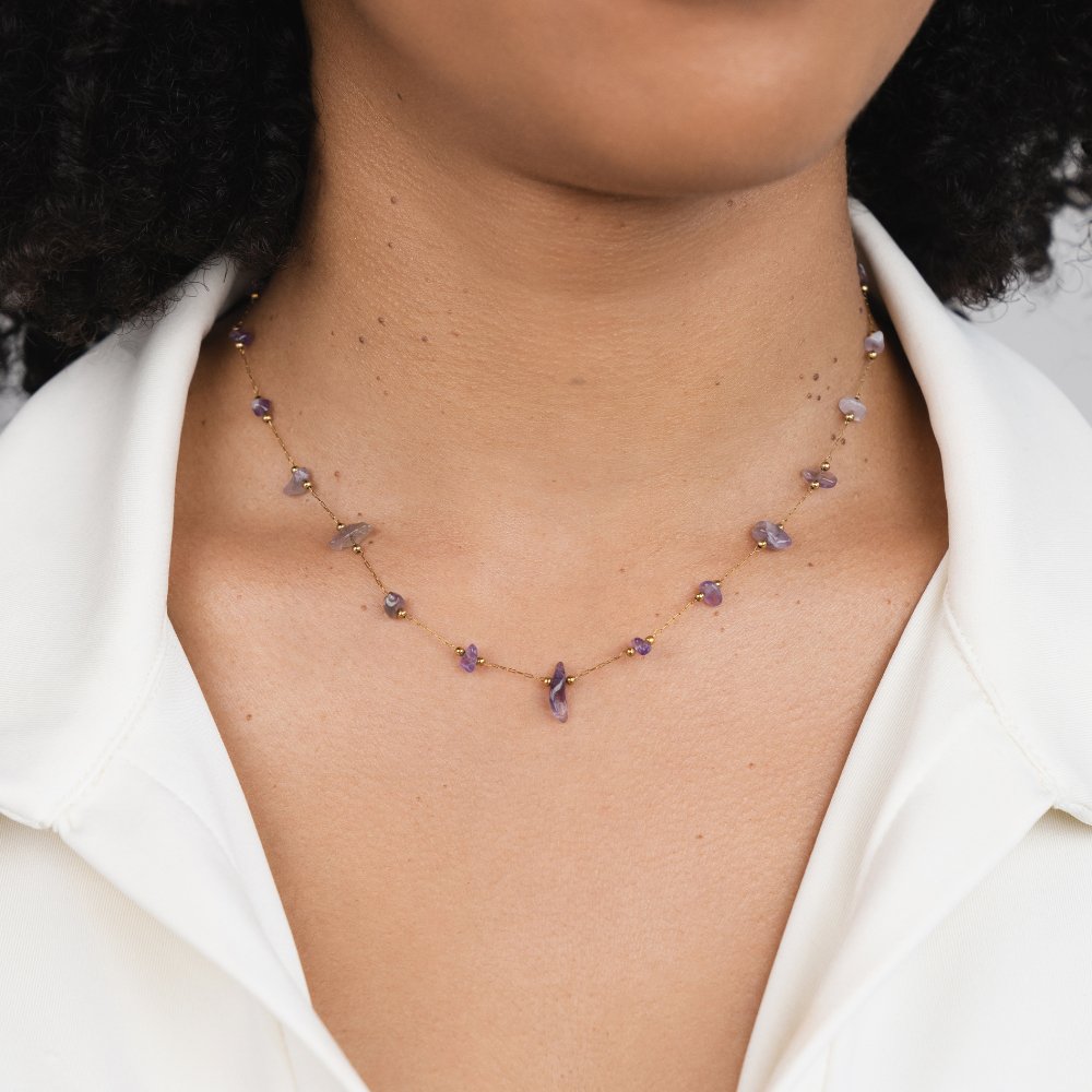 Amethyst Crystal Bead Necklace - Beautiful Earth Boutique