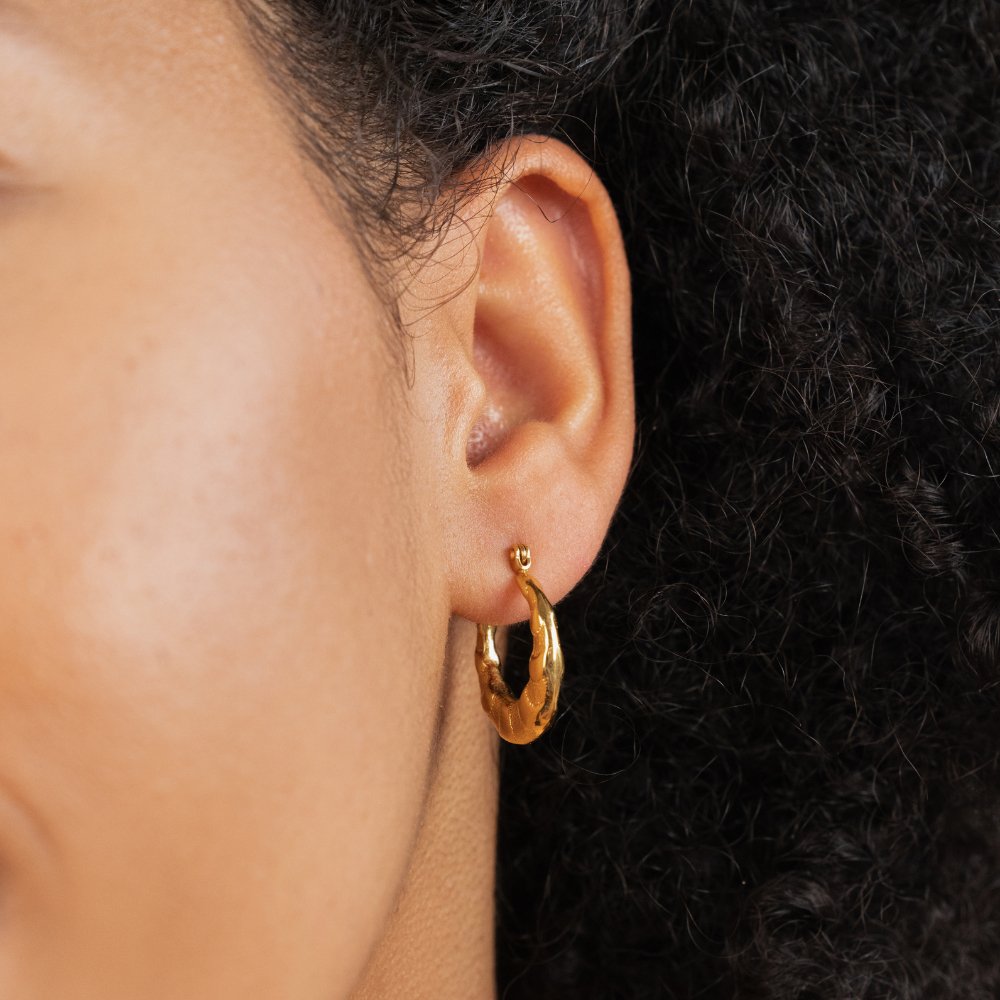 Anaya Geometric Gold Hoop Earrings - Beautiful Earth Boutique