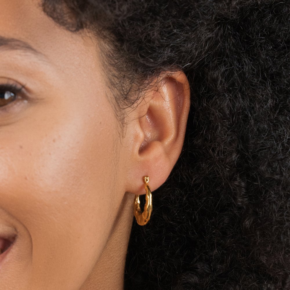Anaya Geometric Gold Hoop Earrings - Beautiful Earth Boutique