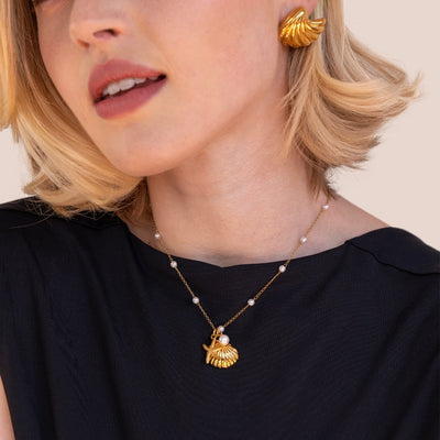 Aria Shell Charm Necklace - Beautiful Earth Boutique