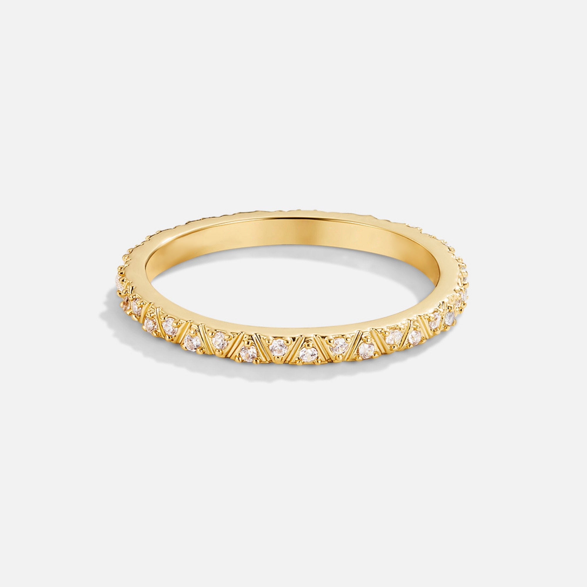 Arquette Gold & Crystal Band Ring - Beautiful Earth Boutique