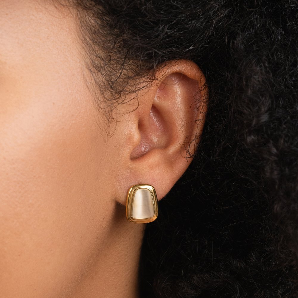 Ava White Stone Earrings - Beautiful Earth Boutique