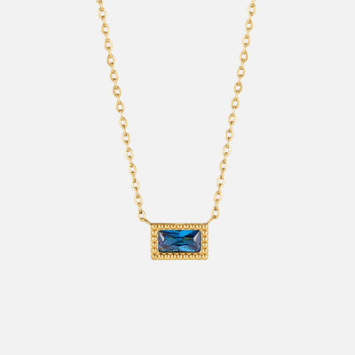 Baguette Birthstone Necklace - Beautiful Earth Boutique