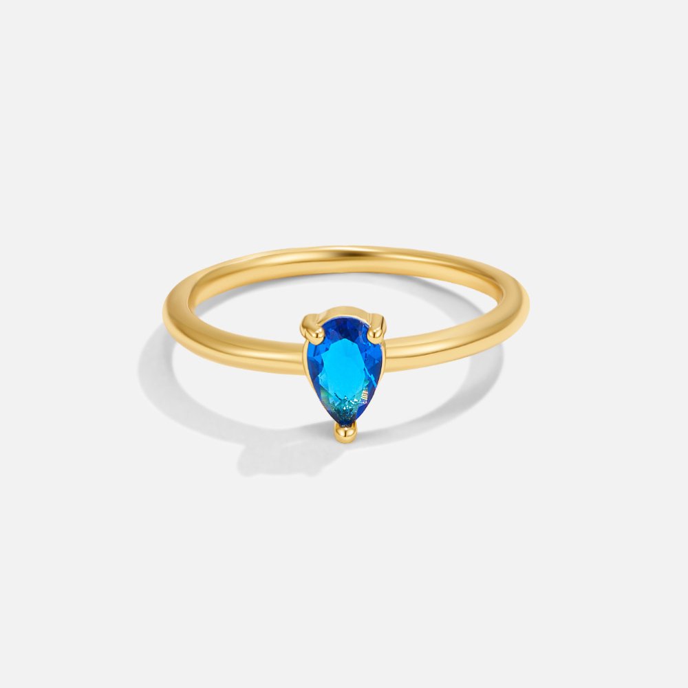 Birthstone Teardrop Ring - Beautiful Earth Boutique