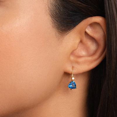 Blue Crystal Drop Earrings - Beautiful Earth Boutique