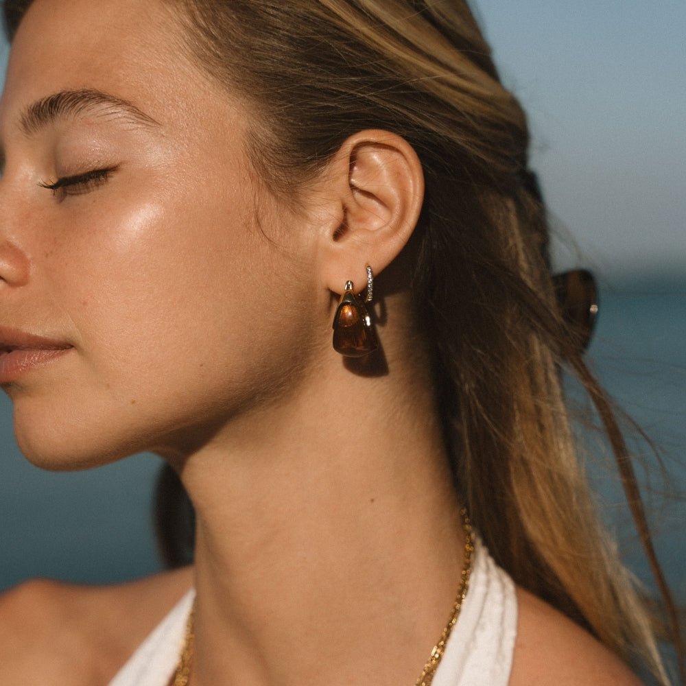 Brown Tahiti Hoop Earrings - Beautiful Earth Boutique