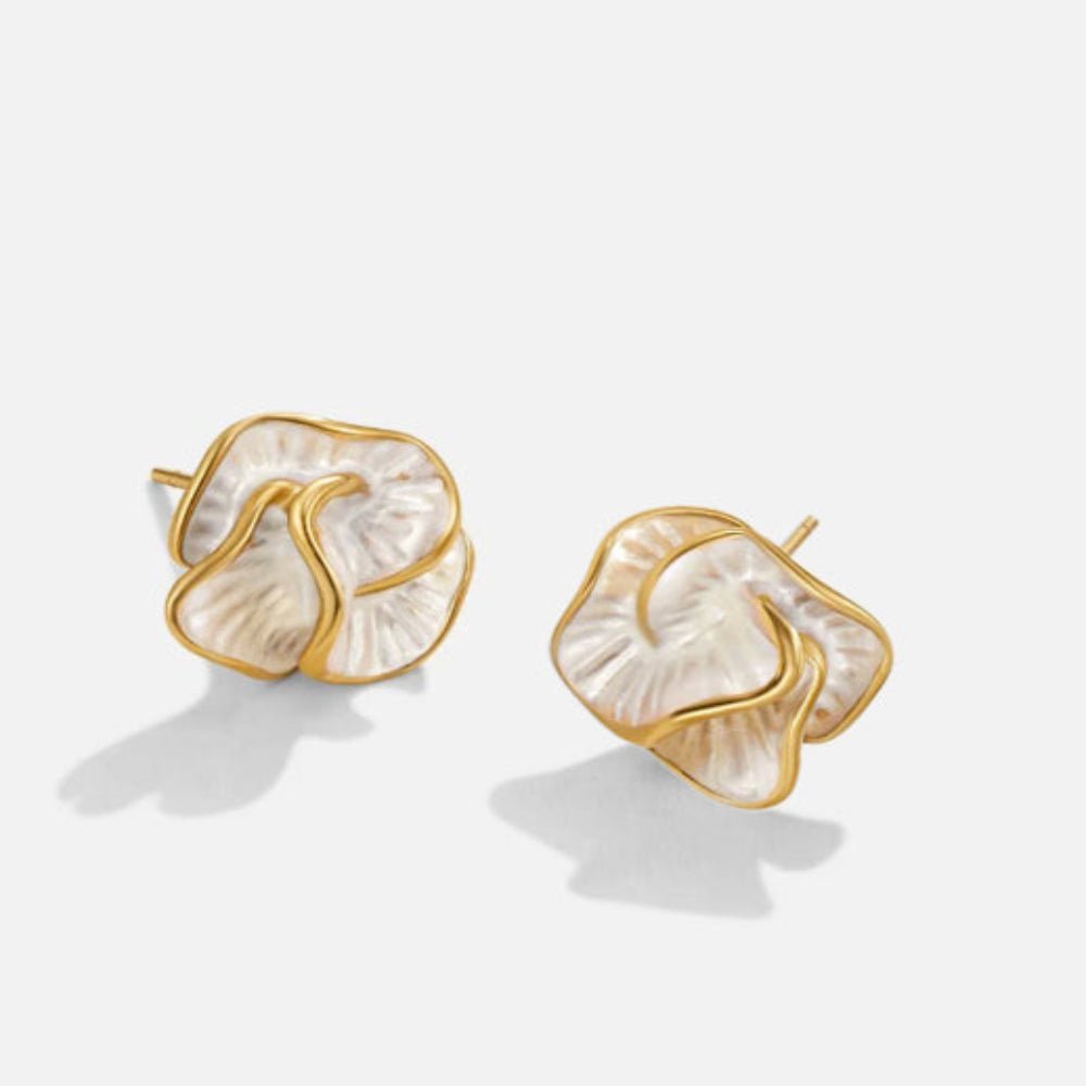 Camellia Bloom Stud Earrings - Beautiful Earth Boutique