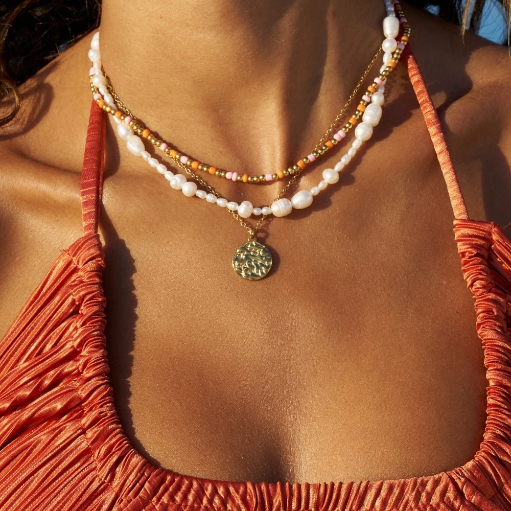 Celeste Gold Disc Necklace - Beautiful Earth Boutique