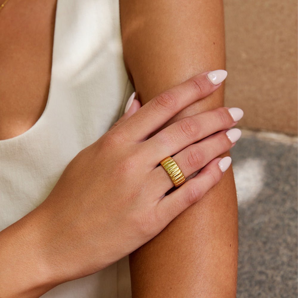 Chunky Calira Gold Ring - Beautiful Earth Boutique