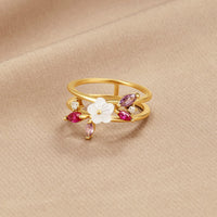 Crystal Blossom Layered Ring - Beautiful Earth Boutique