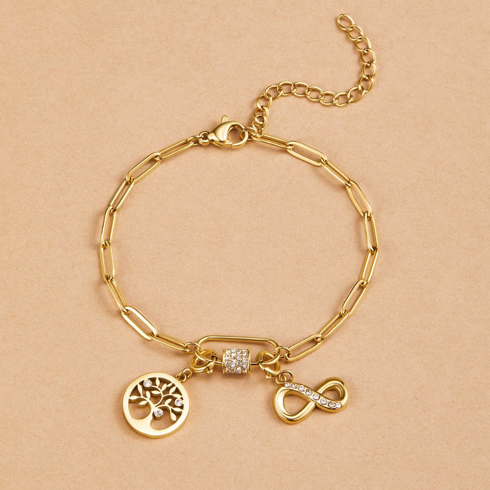 Crystal & Gold Infinity Charm - Beautiful Earth Boutique