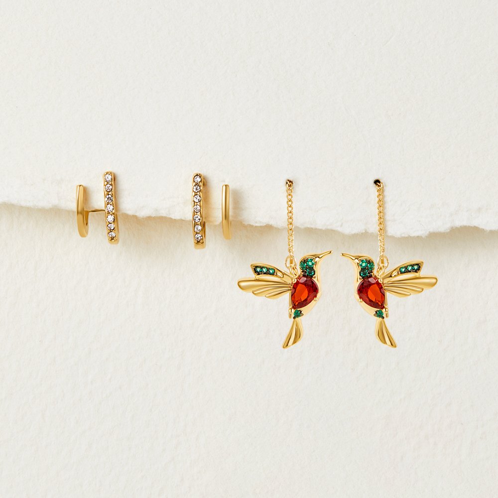 Crystal Hummingbird Tassel Earrings - Beautiful Earth Boutique