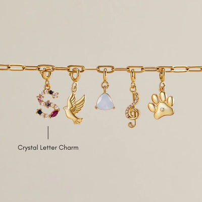 Crystal Letter Charm - Beautiful Earth Boutique