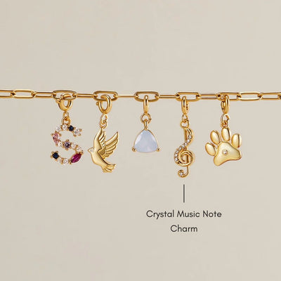 Crystal Music Note Charm - Beautiful Earth Boutique